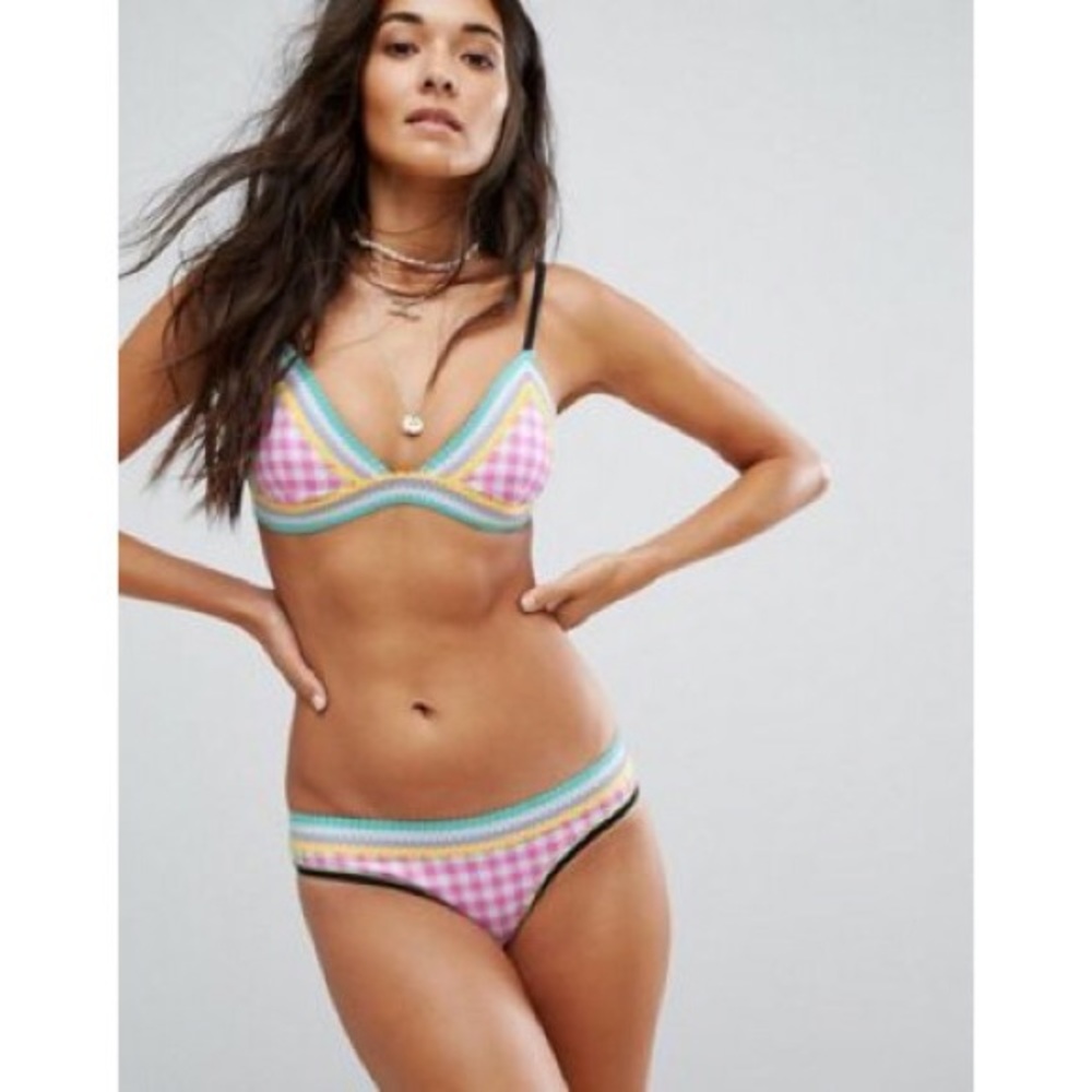 River Island gingham bikini set